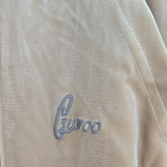 Y2K Gsuwoo Vintage Velour Joggers In Apricot Nwt - Picture 4 of 8